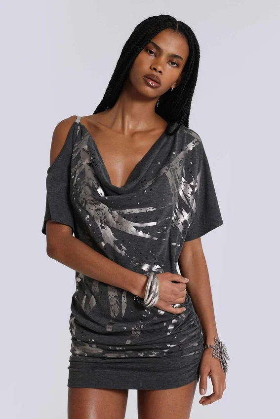 Sky Asymmetric Mini Dress