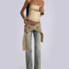 Strap Up Stonewash Jeans