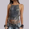 Strings Attached Backless Top in Chainmail