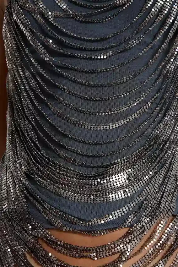 Strings Attached Backless Top in Chainmail