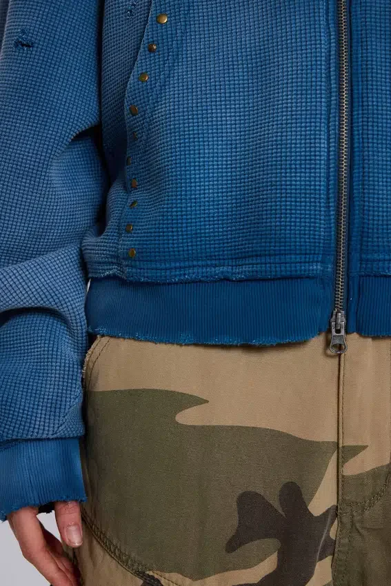 Sunfade Waffle Studded Hoodie