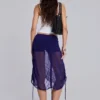 Velare Ruched Mesh Midi Skirt