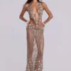 Vida Backless Crochet Maxi Dress with Shells