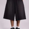 Washed Black Monster Jogger Baggy Shorts