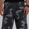 Washed Black Trooper Camo Cargo Pant
