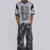 Washed Black Trooper Camo Cargo Pant