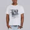White Etching Cropped T-Shirt