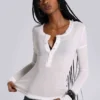 White Haze Henley Top