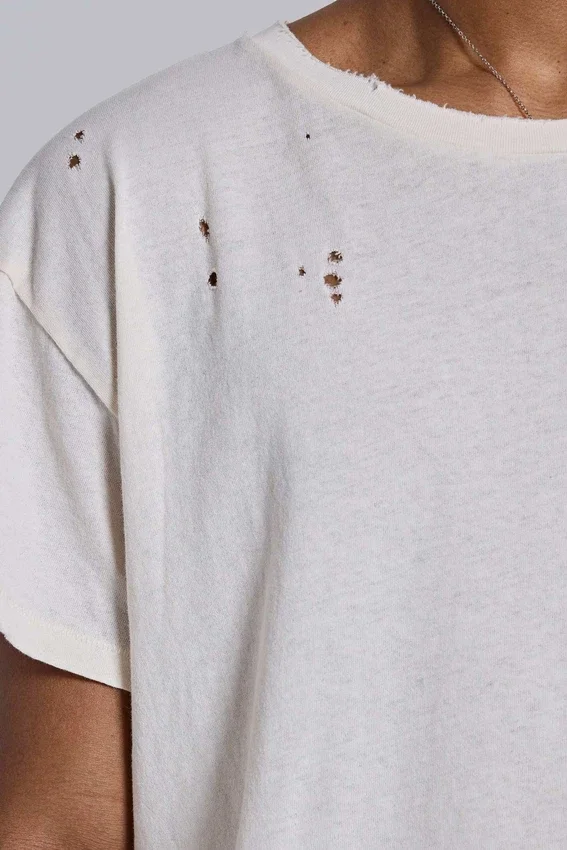 White Moth Cropped T-Shirt