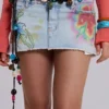 Zadie Airbrush Denim Off Mini Skirt