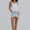 Zadie Airbrush Denim Off Mini Skirt