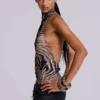 Zebra Zene Backless Top