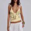 Zelya Beaded Crochet Halter Top