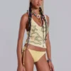 Zelya Beaded Crochet Halter Top